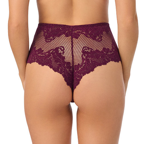 LACE ALLURE HW THONG BLACKBERRY