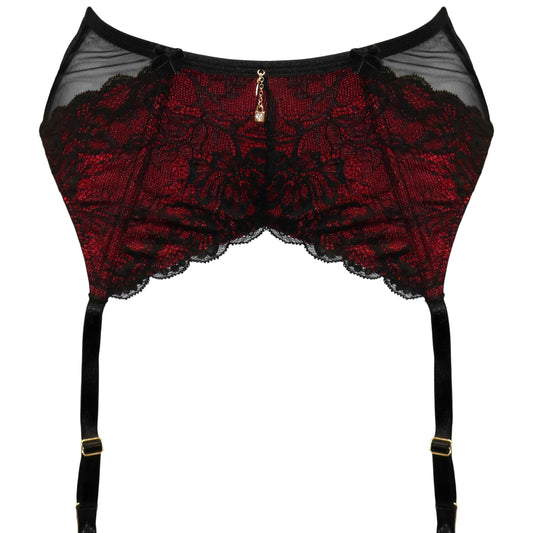 DESIRE SUSPENDER BLACK/RED