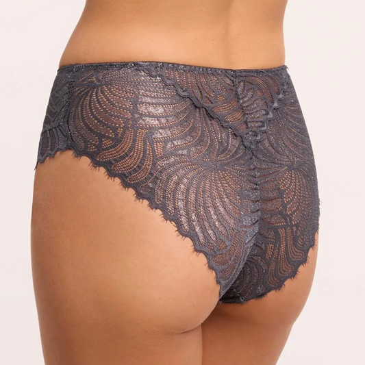 LIGHTS OUT HIGH WAIST BRIEF MAGNET/SILVER