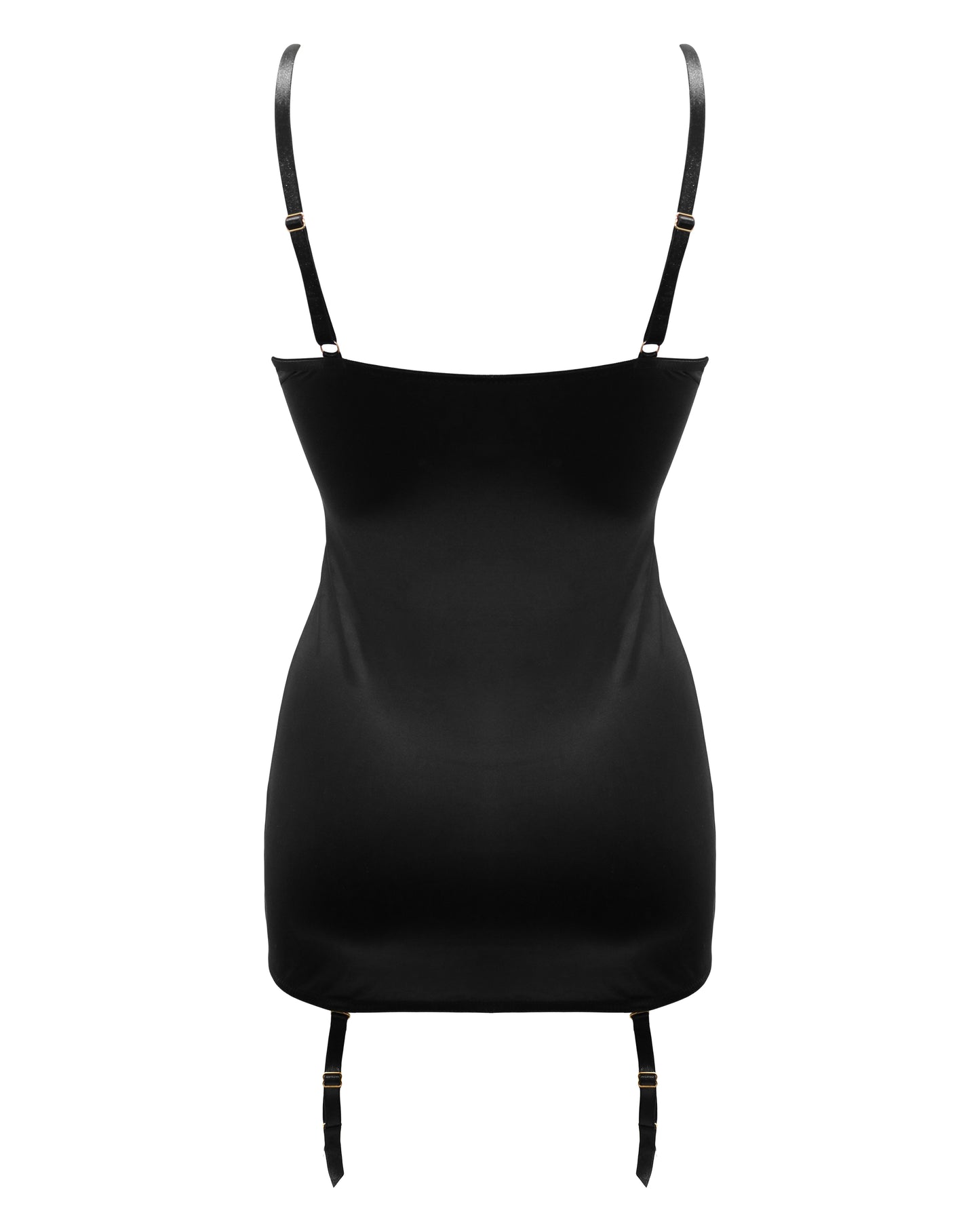 DESIRE SUSPENDER DRESS BLACK/RED