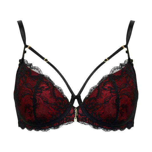 DESIRE PADDED BRA BLACK/RED