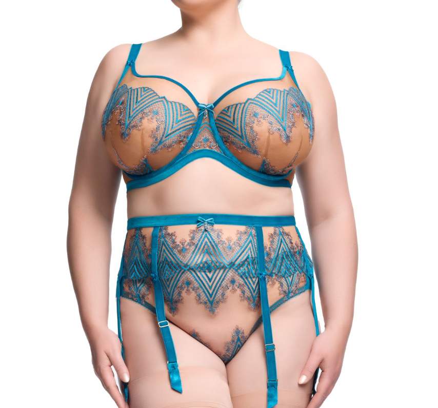 FORTUNIA CURVE PLUNGE BRA MOSIAC BLUE