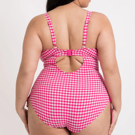 HOLIDAY CHECK ONE PIECE RASPBERRY PINK CS036606