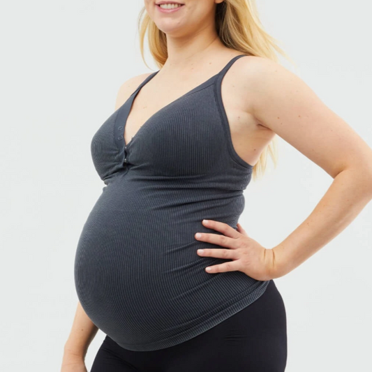 MARSHMALLOW NURSING TANK BLACK--- BUSTY (F-H CUP)