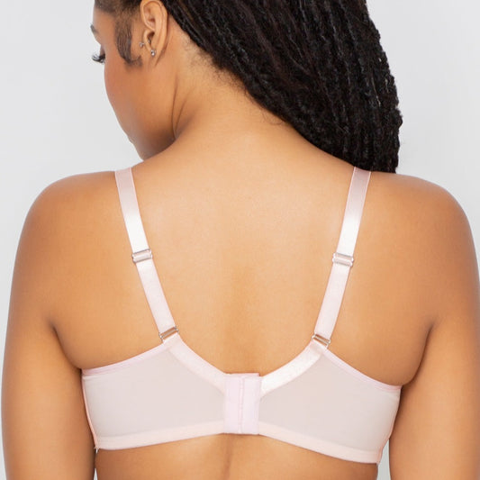 CURVY COUTURE SHEER MESH BLUSH PINK 1311