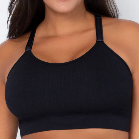 SMOOTH COMFORT WIRELESS LONGLINE BRA BLACK