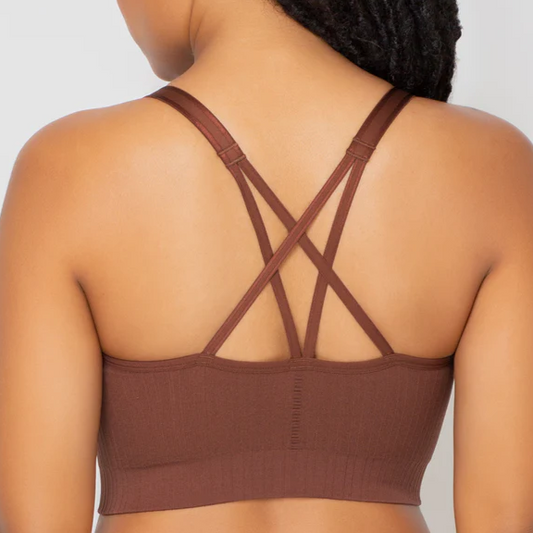 SMOOTH COMFORT WIRELESS LONGLINE BRA CHOCOLATE