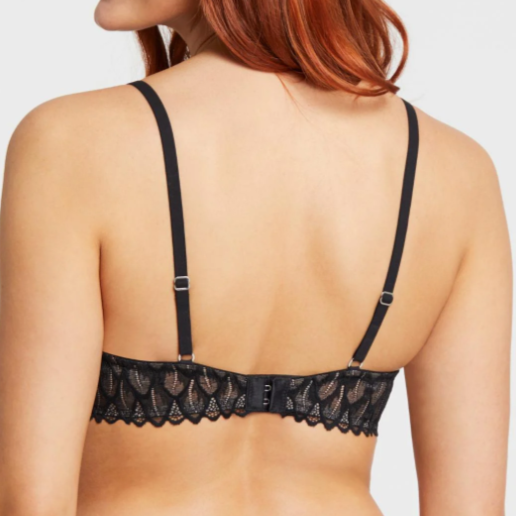 LACY WIRE-FREE BRA BLACK