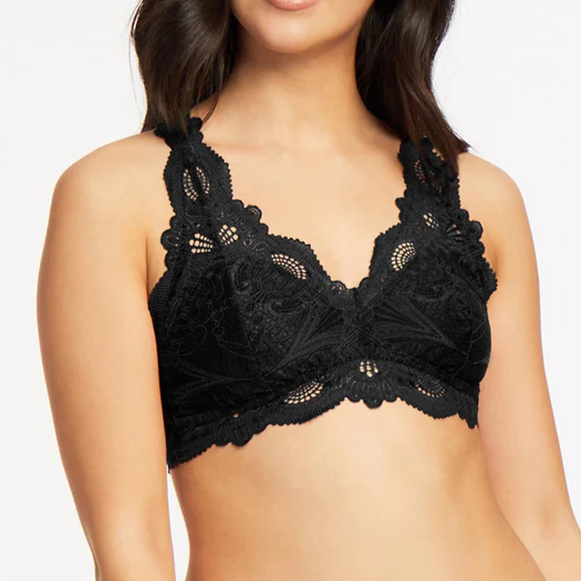 LACE T-BACK BRALETTE BLACK 612