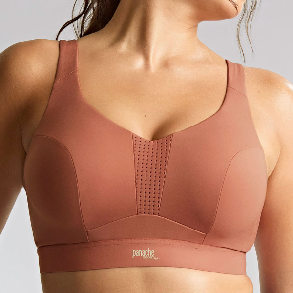 SIENNE sports bra with 'panache' branding on a neutral background