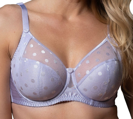 Plus Size Bra with Soft Tulle and Ferretti Cups - Gorsenia K 496