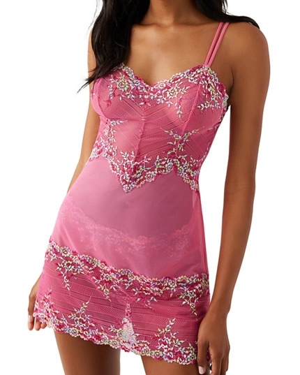 EMBRACE LACE CHEMISE HOT PINK