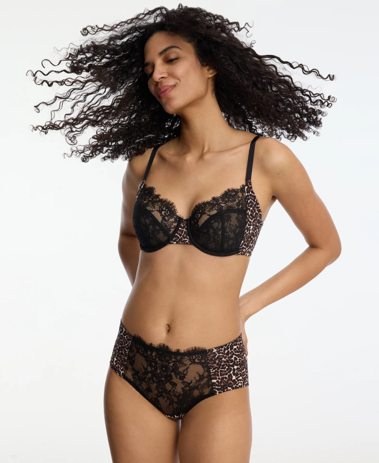 ENTINCE BRIEF BLACK LEOPARD