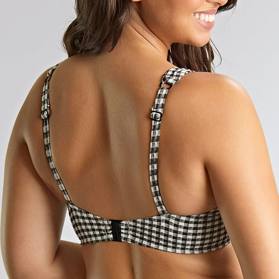 OLIVIA FULL CUP BIKINI TOP BLACK GINGHAM