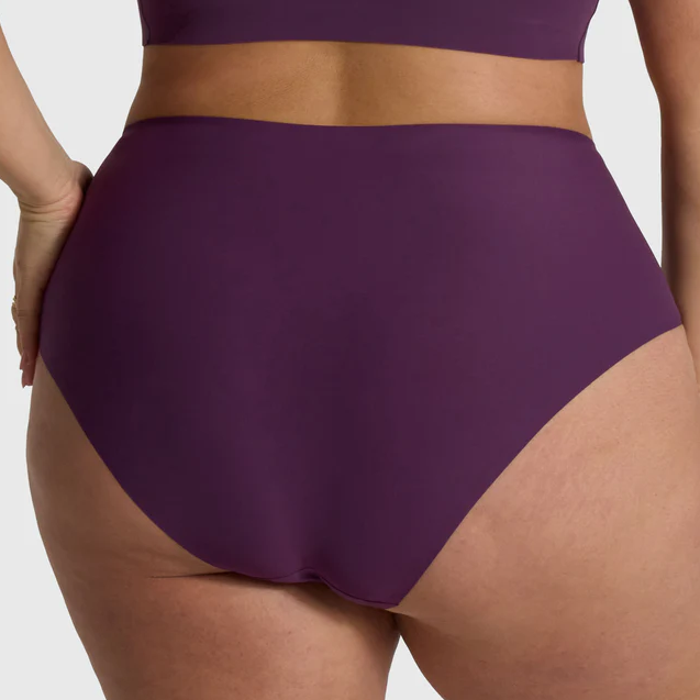 HIGH WAISTED RETRO BIKINI ROYAL PLUM