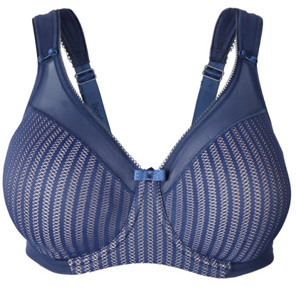 BEAUTY STRIPE MINIMISER BRA DEEP BLUE