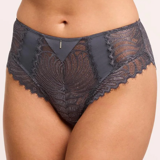 LIGHTS OUT HIGH WAIST BRIEF MAGNET/SILVER