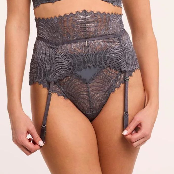 LIGHTS OUT GARTER BELT MAGNE/SILVER