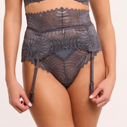 LIGHTS OUT GARTER BELT MAGNE/SILVER