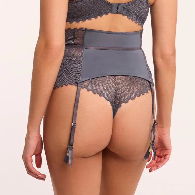 LIGHTS OUT GARTER BELT MAGNE/SILVER