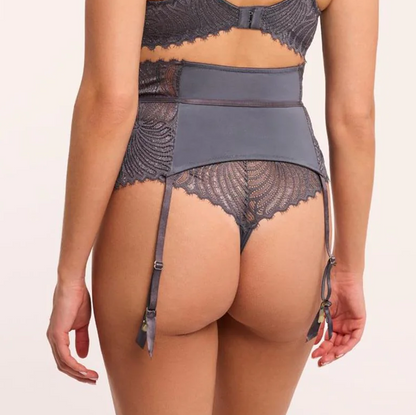 LIGHTS OUT GARTER BELT MAGNE/SILVER