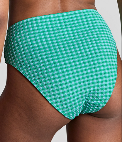 MIDI BRIEF GREEN GINGHAM