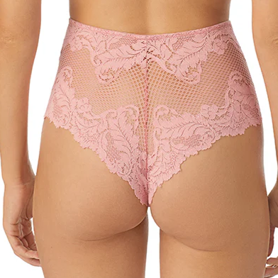 ALLURE LACE HIGH WAIST THONG ROSE BUD