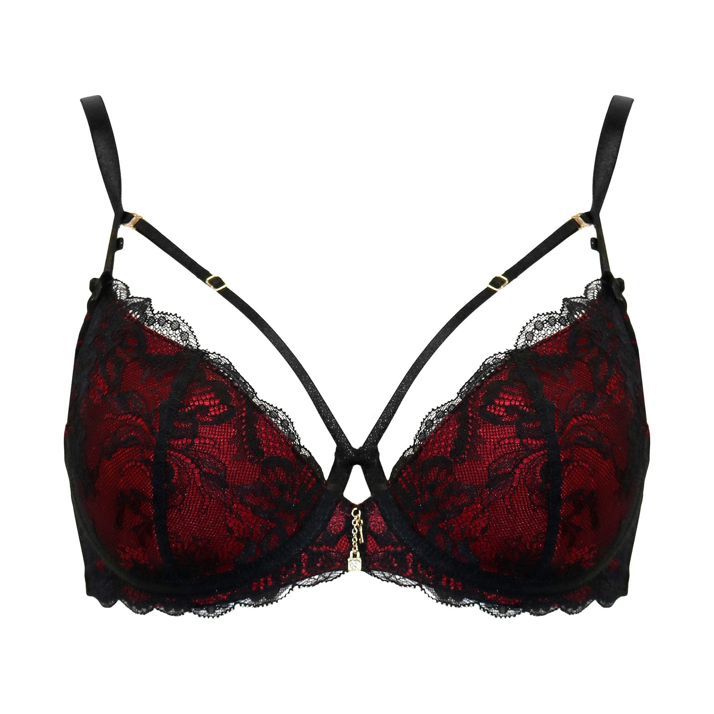 DESIRE PADDED BRA BLACK/RED