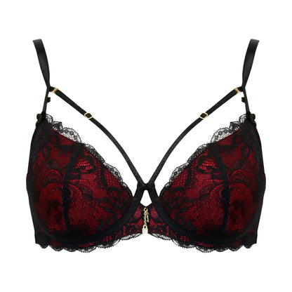 DESIRE PADDED BRA BLACK/RED