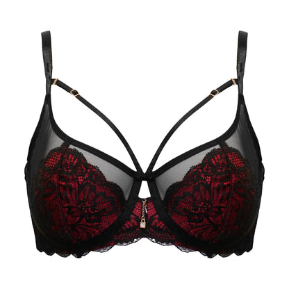 DESIRE UNLINED BRA BLACK/RED