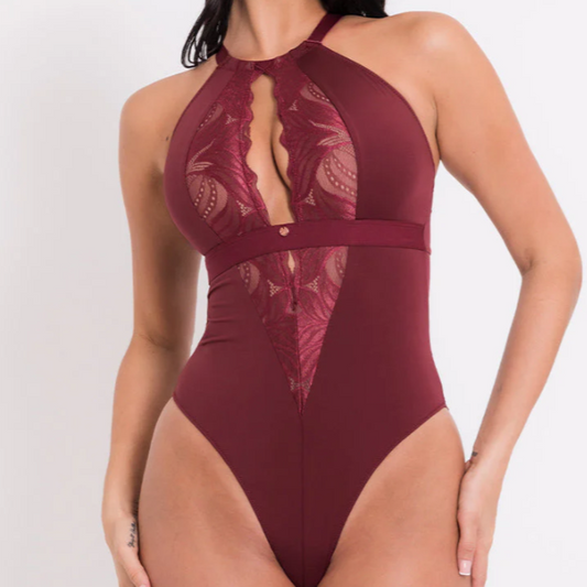 INDULGENCE STRETCH LACE OXBLOOD RED