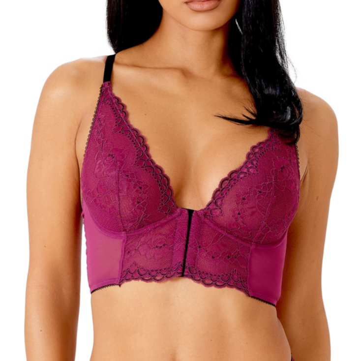 DEEP V BRALET FRONT CLOSE PURPLE POTION