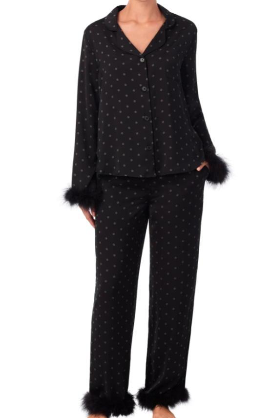 FEATHER DOT PJS BLACK