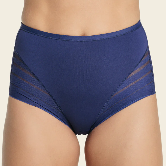 LACE STRIPE UNDETECTABLE SHAPER PANTY (NAVY)
