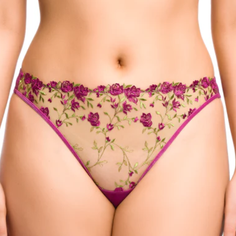 Floral lace underwear on a white background