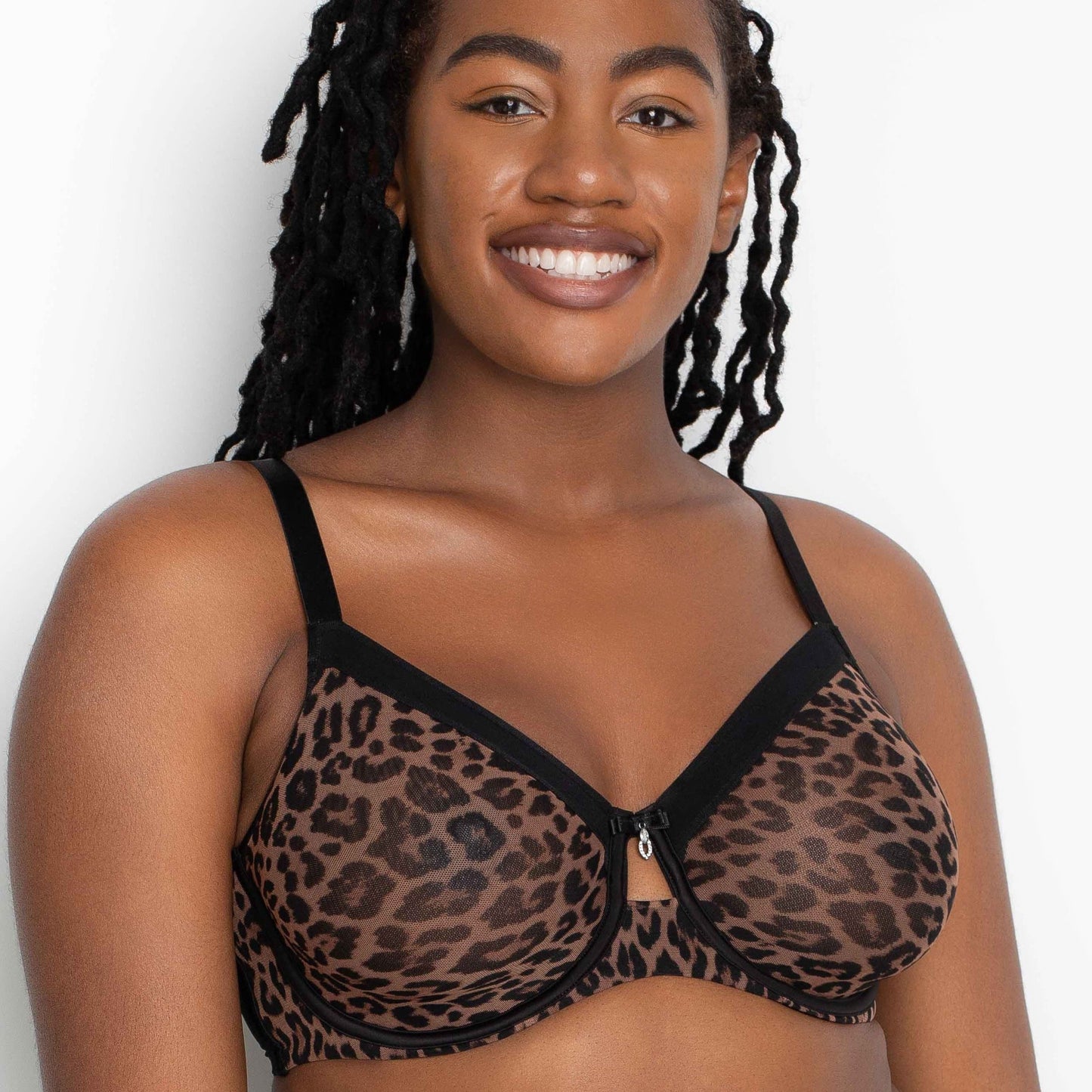 CURVY COTURE SHEER MESH DESIGNER LEOPARD 1311