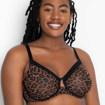 CURVY COTURE SHEER MESH DESIGNER LEOPARD 1311