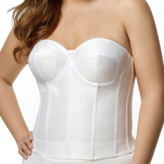 Q T 1710 White Strapless Backless Underwire Bra long line BRIDAL CORSET 34A  NWT