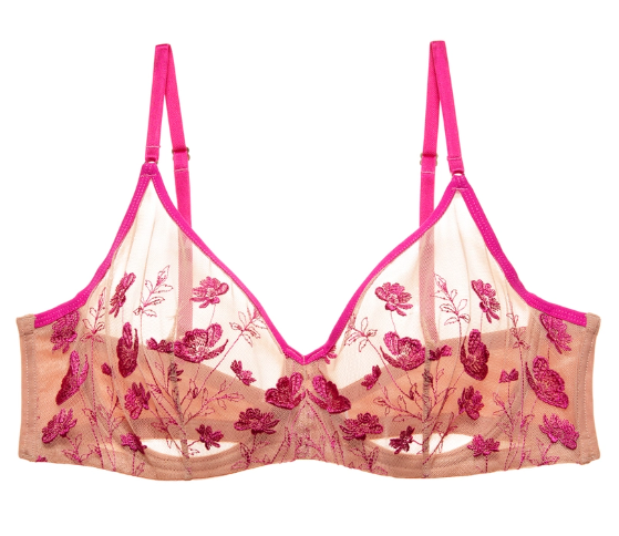 Natori Botanique Unlined Underwire Bra in Bright Berry/Clay Rose FINAL SALE  (30% Off) - Busted Bra Shop