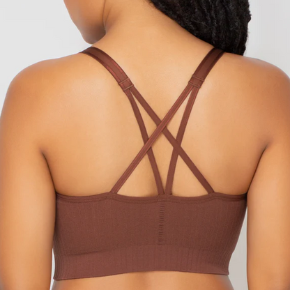 SMOOTH COMFORT WIRELESS LONGLINE BRA CHOCOLATE