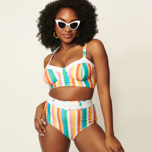 Wild Sun Twist Front Bandeau Bikini Swim Top Tropical Punch- AS2881 – Bravo  Bra Boutique