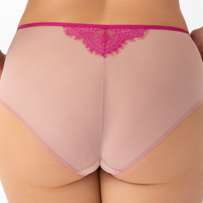 MALIKA BRIEF BEIGE & FUCHSIA