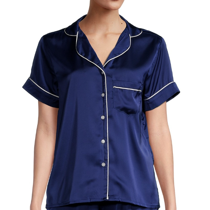 LILA BUTTON SLEEP TOP